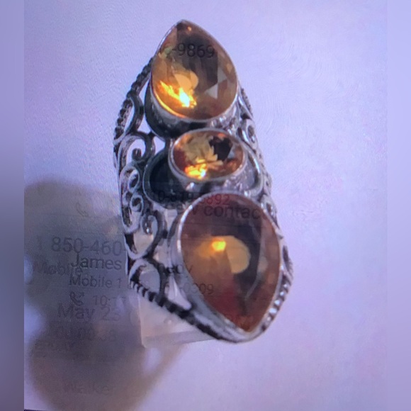 Citrine 925 Sterling Silver Ring - Picture 4 of 5